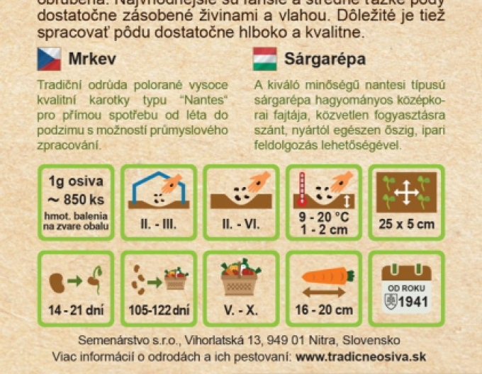 Semenářství Mrkev ´Nantes 3´