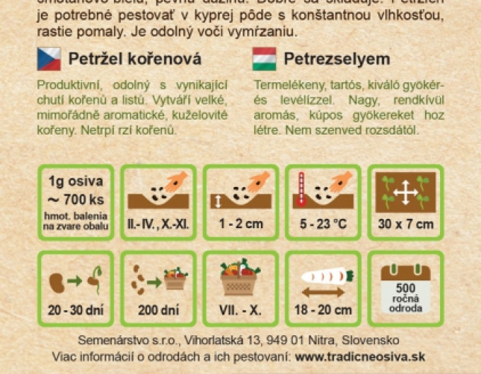 Semenářství Petržel zahradní - petržel kořenová Berliner