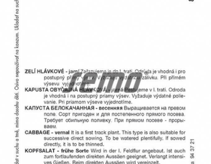 Semo Zelí hlávkové Unikát F1
