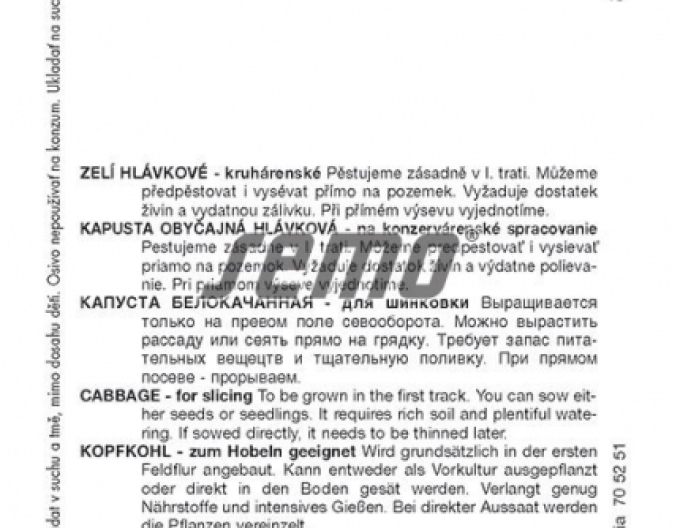 Semo Zelí hlávkové Pavlo F1