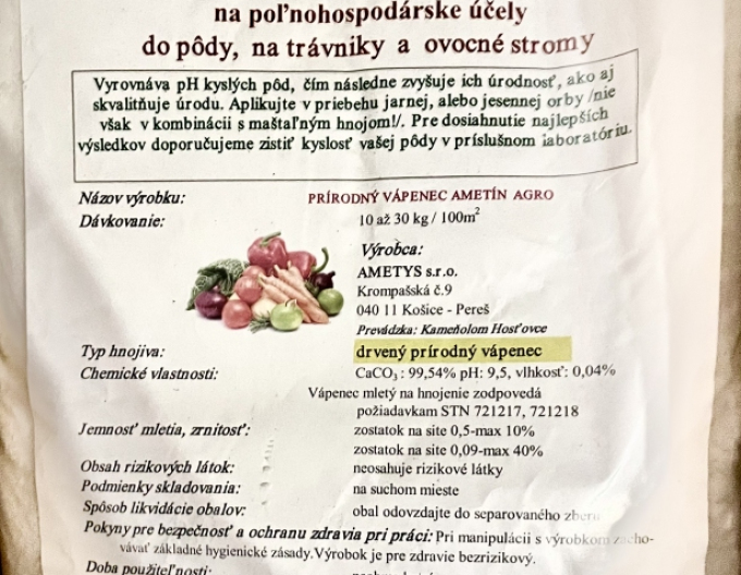 Přírodní vápenec ametin agro 5kg