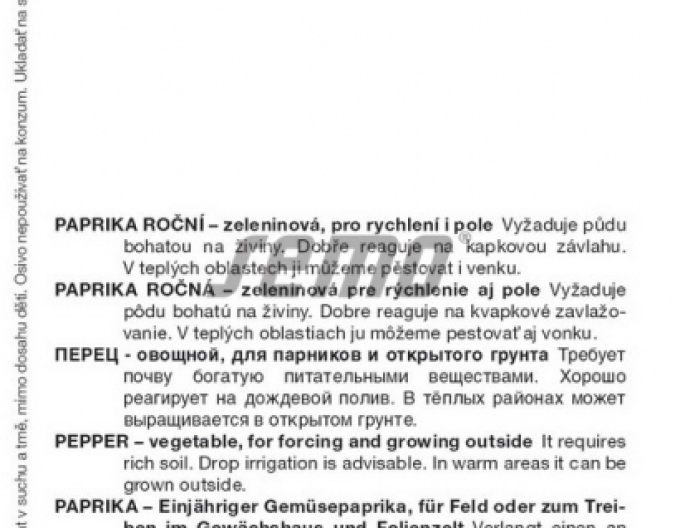 Semena Paprika roční ´Goldus F1´