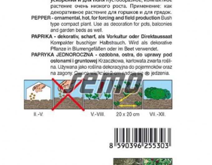 Osivo Paprika roční Pyramida