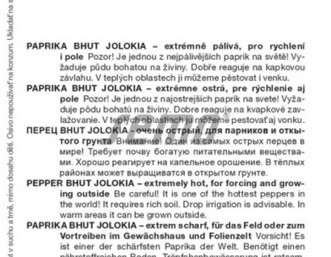 Semo Paprika roční ´Bhut Jolokia Red´