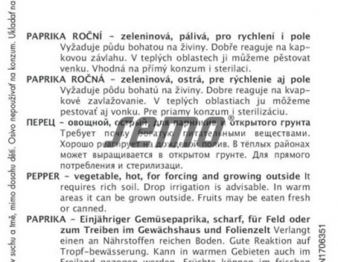 Semo Paprika roční ´Pálinda F1´