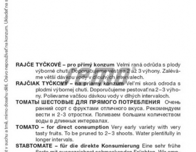 Semeno rajčete Stupiferous field early