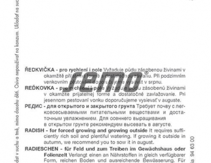 Semo Ředkvička červená Kvinta