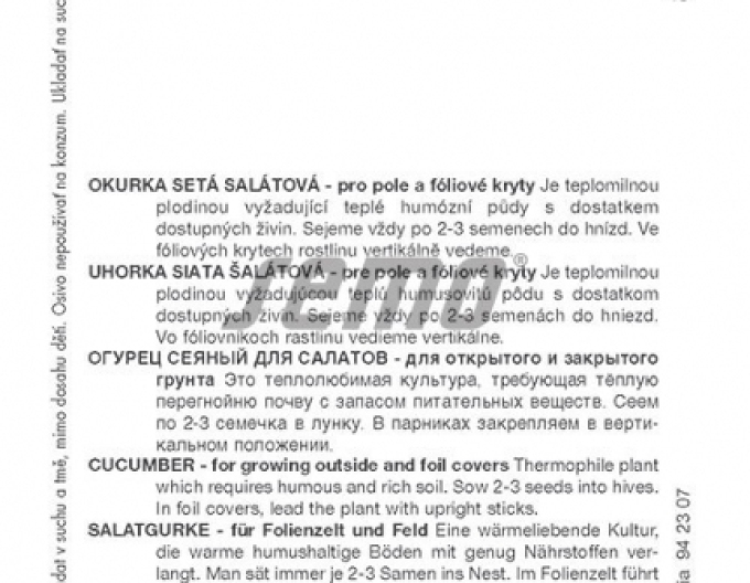 Semo Okurka setá salátová Lili F1