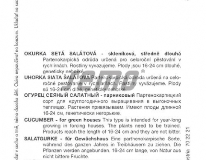 Semo okurka setá salátová ´Formule F1´