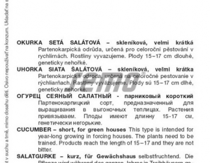 Semo Okurka setá Salátová  ´Snack F1´