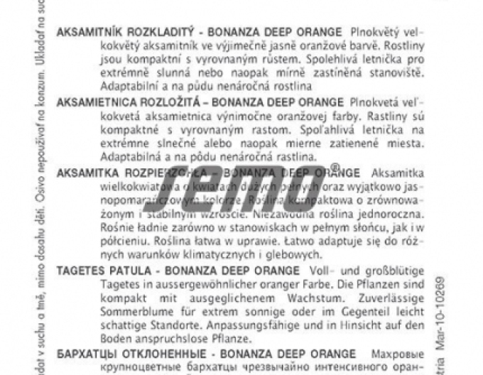 Semo Aksamitník rozkladitý  Bonanza Deep Orange