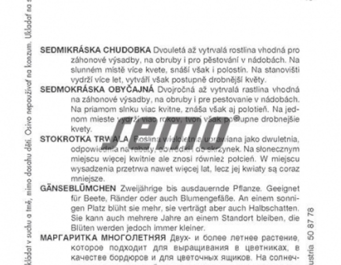 Sedmikráska Směs barev