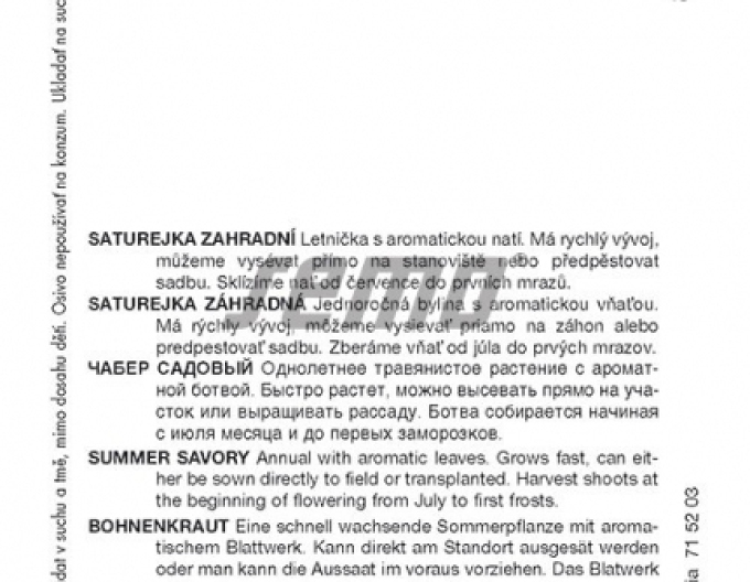 Semo Saturejka zahradní