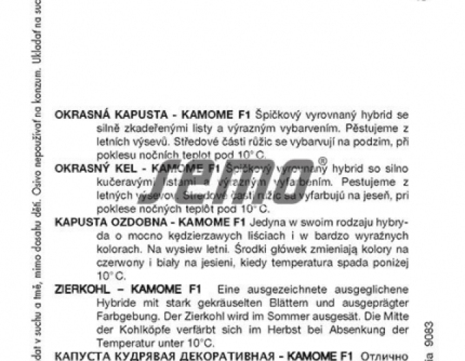 Semena kapusta okrasná Kamome F1 Mix