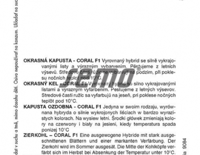 Semo kapusta okrasná Coral F1 Mix