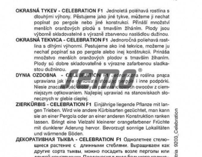 Semena Tykev okrasná Celebration