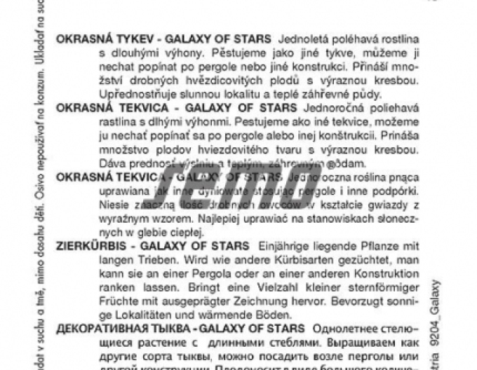 Semo Tykev okrasná Galaxy of Stars