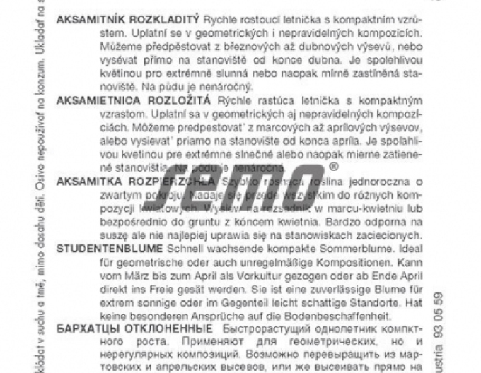 Semo Aksamitník rozkladitý Lemon Drop