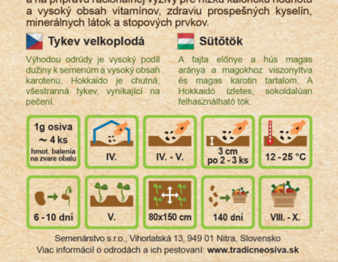 Semenářství Obří dýně Hokkaido