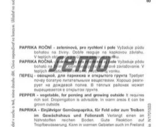 Semo Paprika roční Kvadry F1