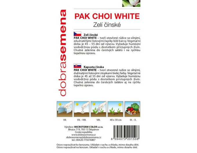 Dobrá semena Čínské zelí Pak Choi White