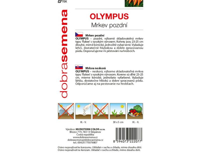 Dobrá semena Mrkev Olympus