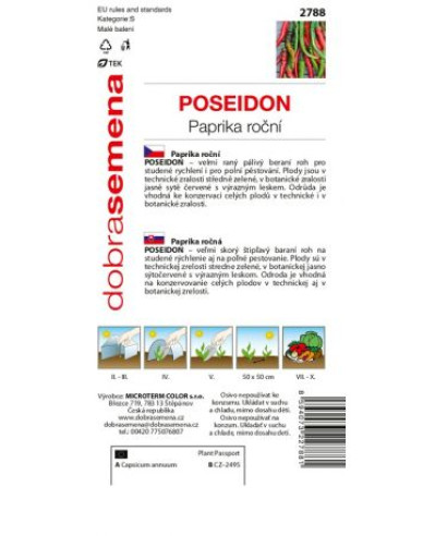 Dobrá semena Paprika ostrá Poseidon