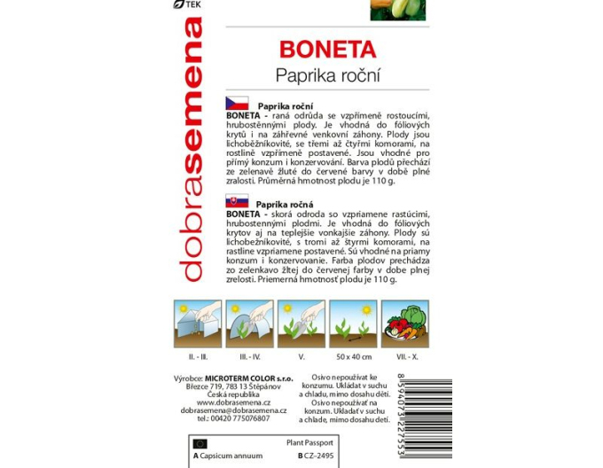 Dobrá semena Paprika roční Boneta