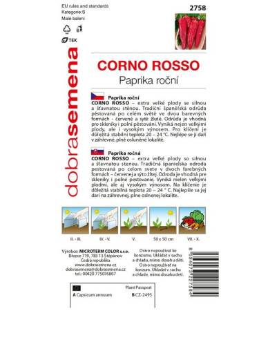 Dobrá semena Roční paprika Corno Rosso´