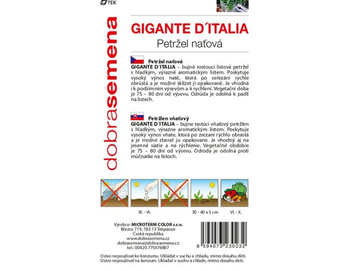 Dobrá semena Zahradní petržel Gigante D´Italia