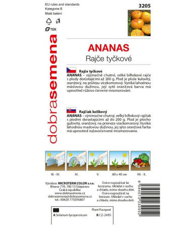 Dobrá semena Rajče tyčkové žluté ´Ananas´