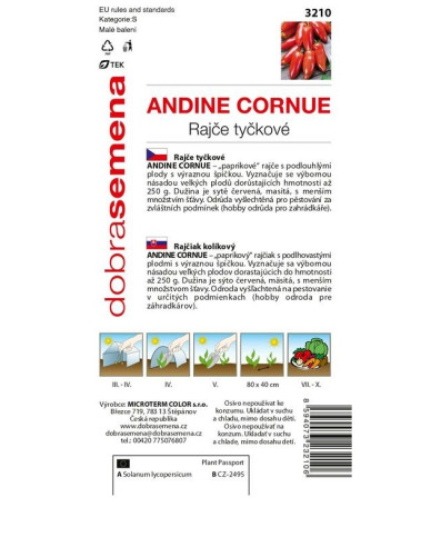 Dobrá semena Rajče tyčkové Andine Cornue