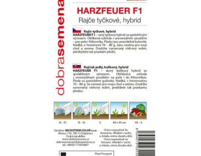 Dobrá semena Rajče tyčkové Harzfeuer F1´