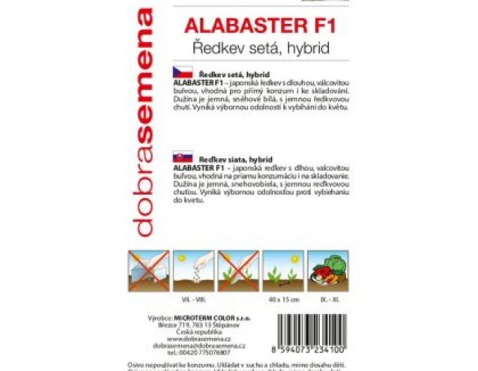 Dobrá semena Bílá ředkev ´Alabaster F1´