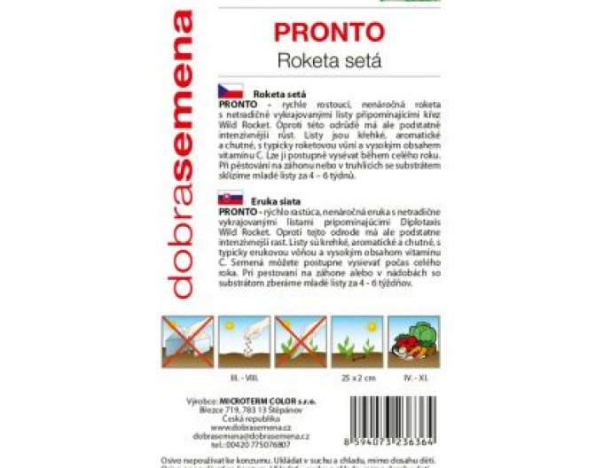 Dobrá semena Roketa setá ´Pronto´