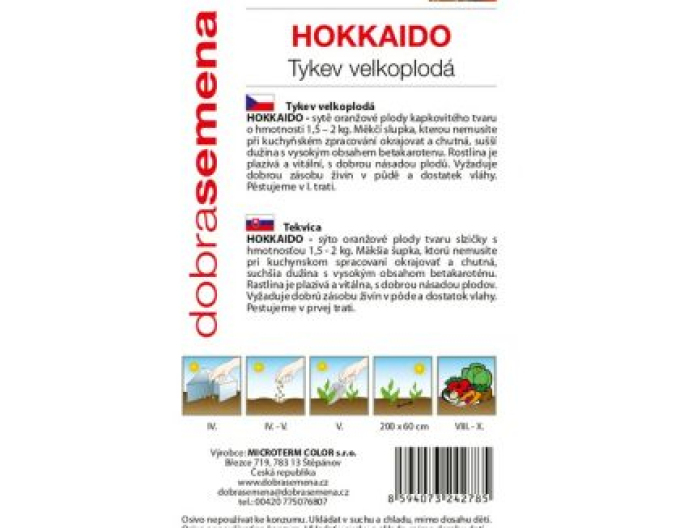 Dobrá semena Tykev velkoplodá Hokkaido