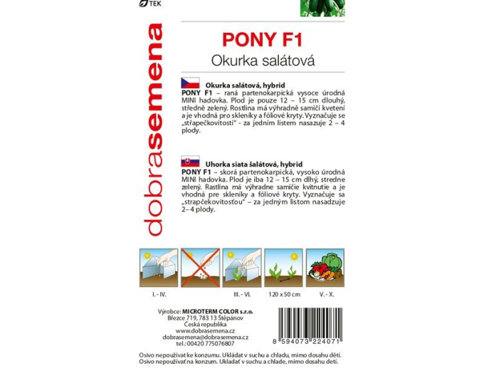 Dobrá semena Okurka setá Pony F1