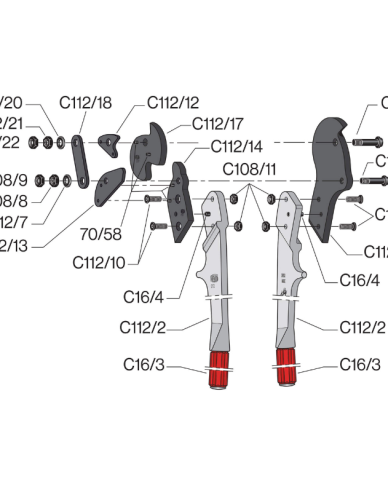 FELCO C112 Obouruční kleště, s vedením