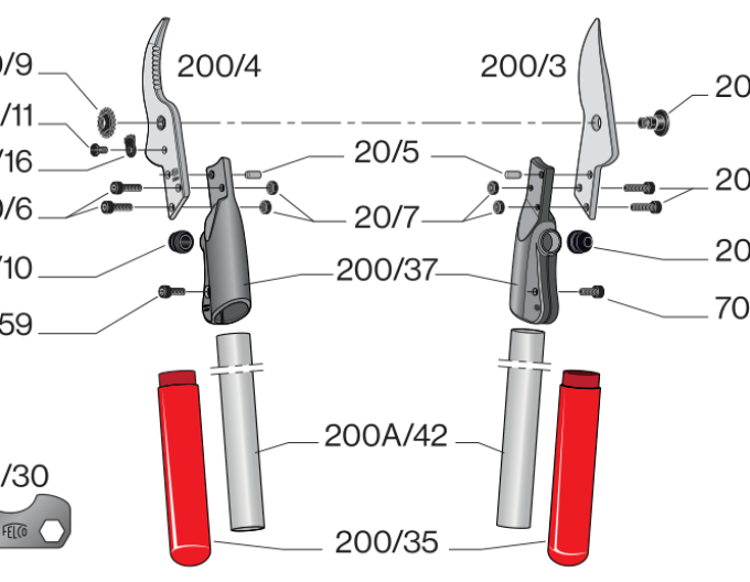 FELCO 200A-60 Dvouruční nůžky na větve